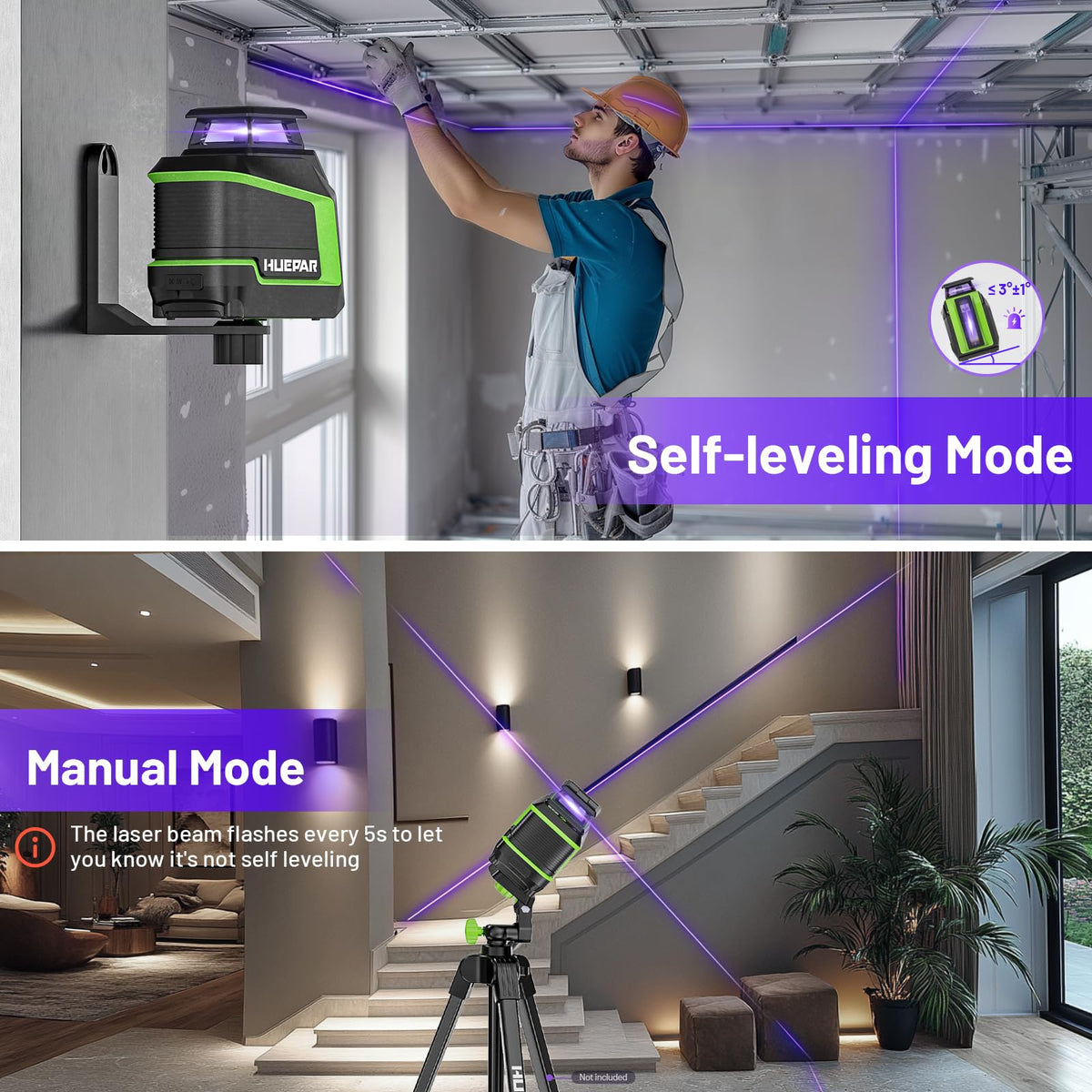 360° Self Leveling Laser Level with Pulse Mode R293