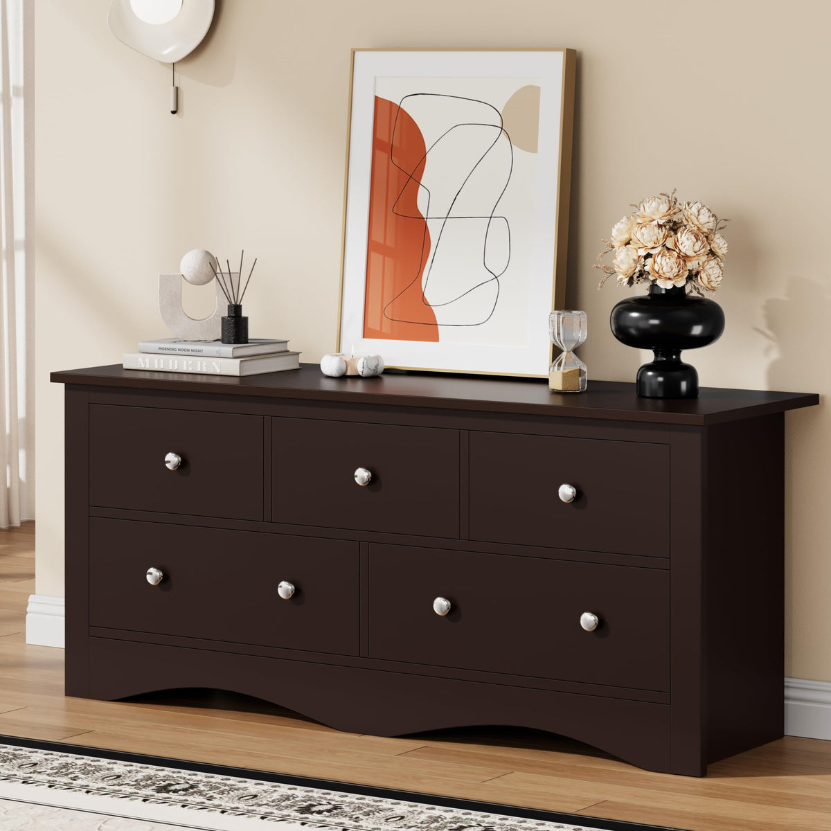 Brown 5 Drawer Dresser W792