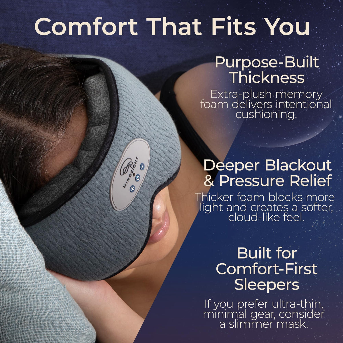 Blackout Sleep Mask with Bluetooth Headphones J4670