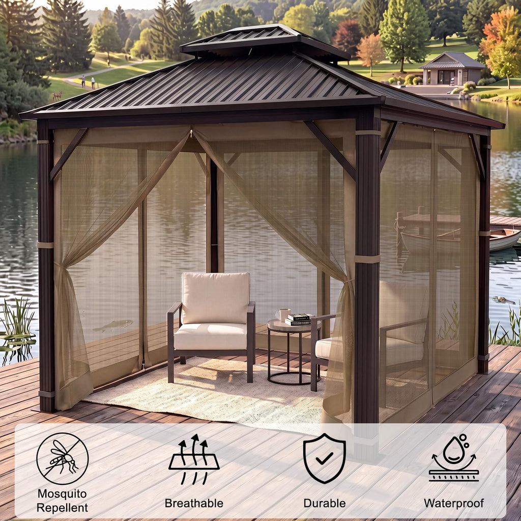 10x12 4-Panel Mosquito Netting Sidewall with Zipper B8705