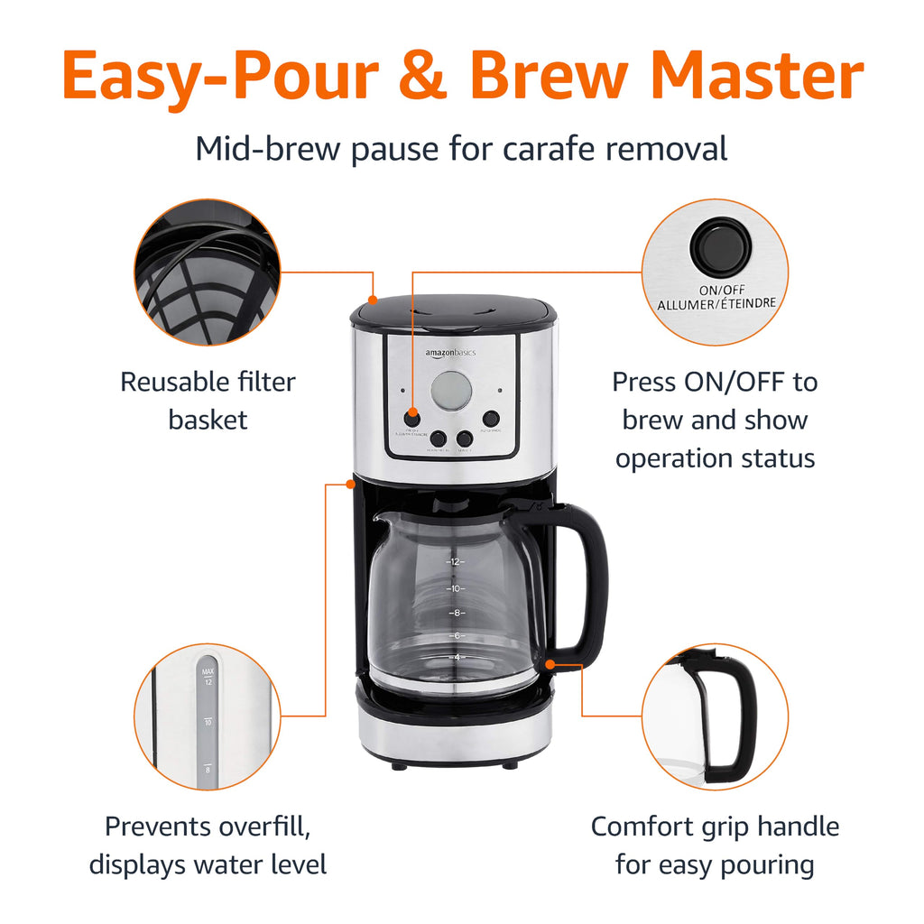 12 Cup Stainless Steel Programmable Coffeemaker L560