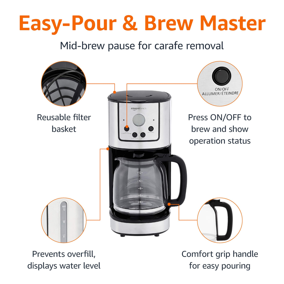 12 Cup Stainless Steel Programmable Coffeemaker L560