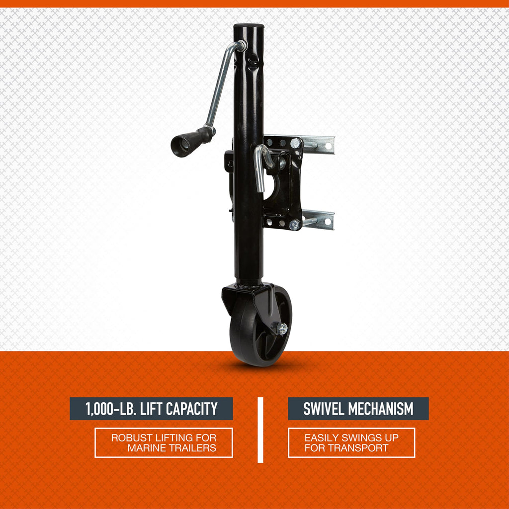 Black 1000-Lb. Capacity Marine Swivel Jack F541908