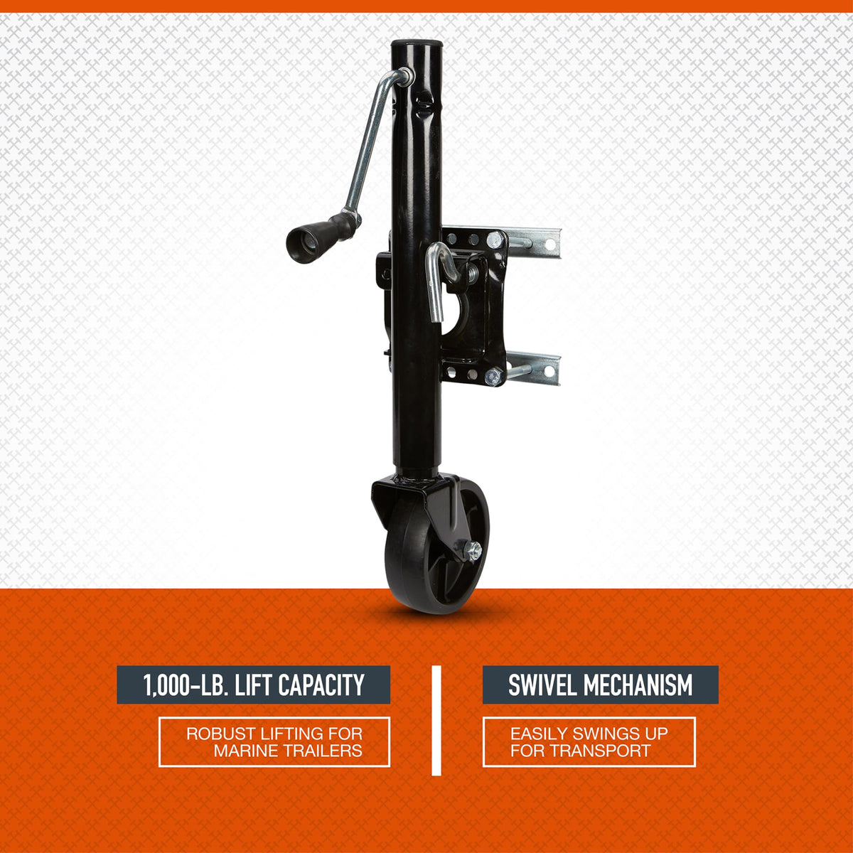 Black 1000-Lb. Capacity Marine Swivel Jack F541908