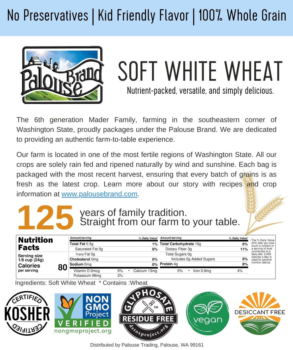 Hard Red Winter and Spring White Wheat Berries 100 LBS V4760