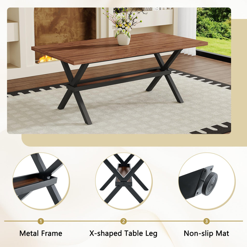9 Piece Dining Table Set with Splicing Wood Top G6647