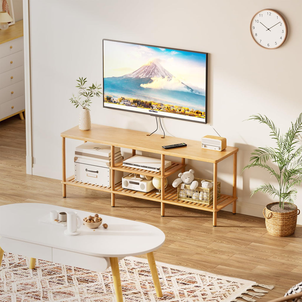 Bamboo 3 Tier TV Stand for 60 65 Inch TV B84810