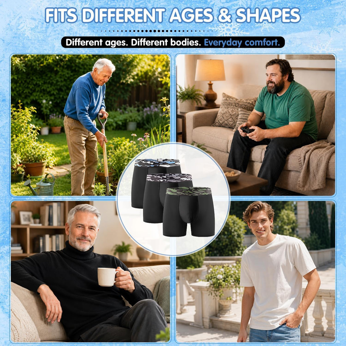 Men's Incontinence Underwear, 3 Pack Q72369