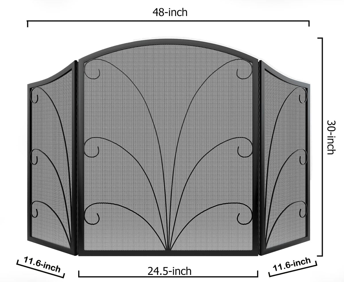 Arched Wrought Iron Fireplace Screen C319
