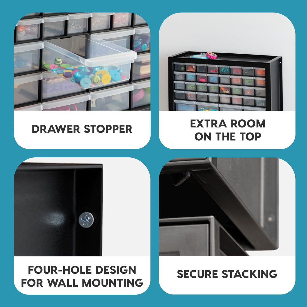 Black 44-Drawer Small Parts Storage Cabinet Y480333