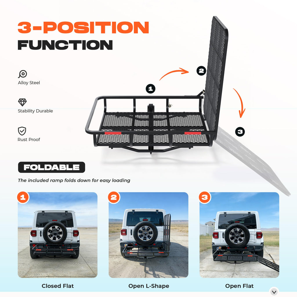 Hitch Mount Carrier with Folding Ramp Y93180