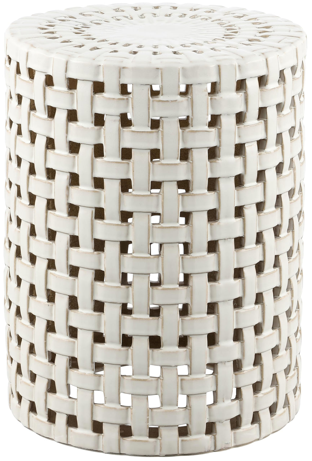 Cream Ceramic Decorative Accent Garden Stool J5264