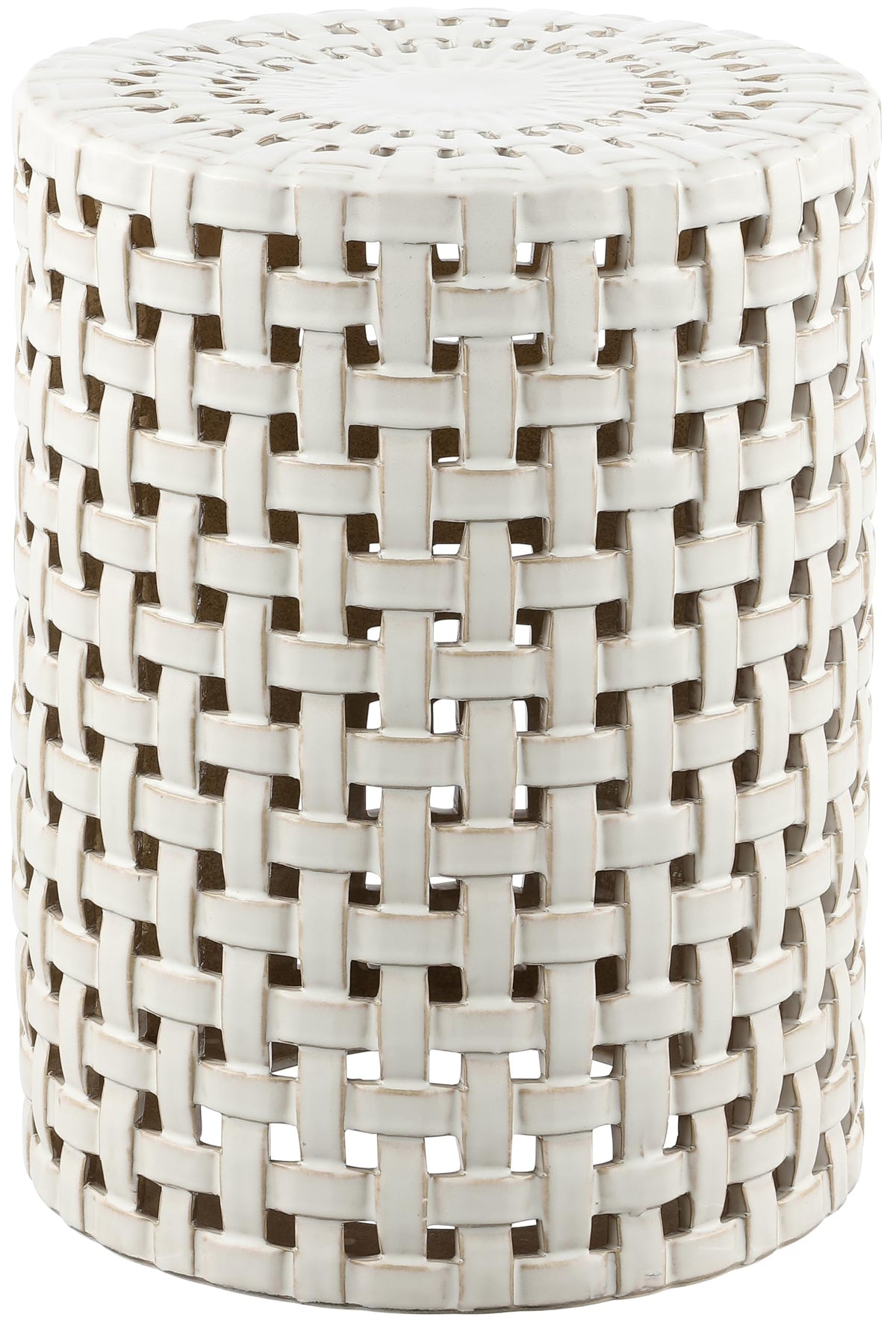 Cream Ceramic Decorative Accent Garden Stool J5264