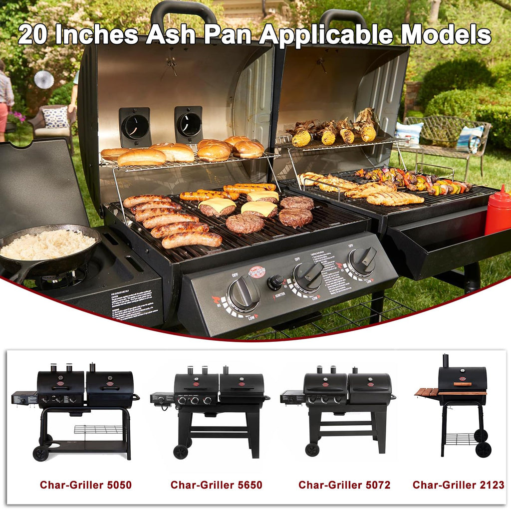 20 Inches Ash Pan Drip Pan and Grill Grates for Charcoal Grills C71165