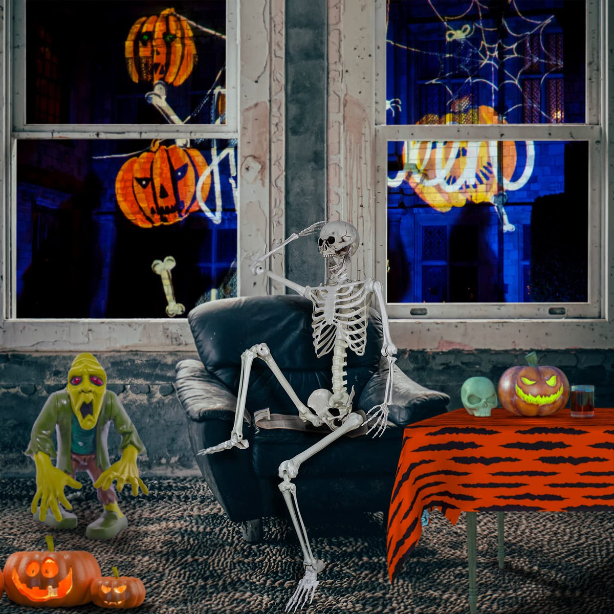 5.4ft Posable Life Size Skeleton Bones with Movable Joints H314926