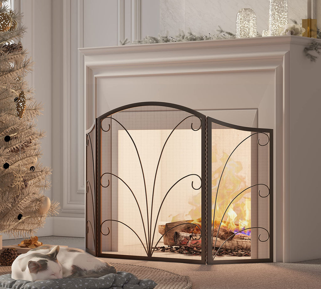 Arched Wrought Iron Fireplace Screen C319