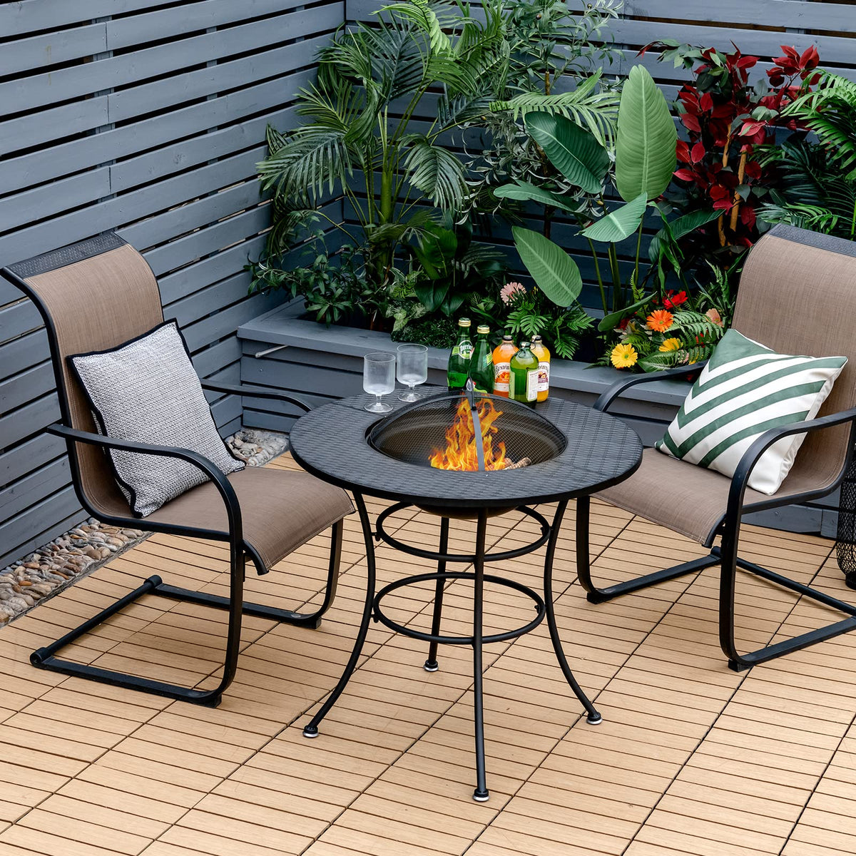 4-in-1 Outdoor Fire Pit Dining Table F58700