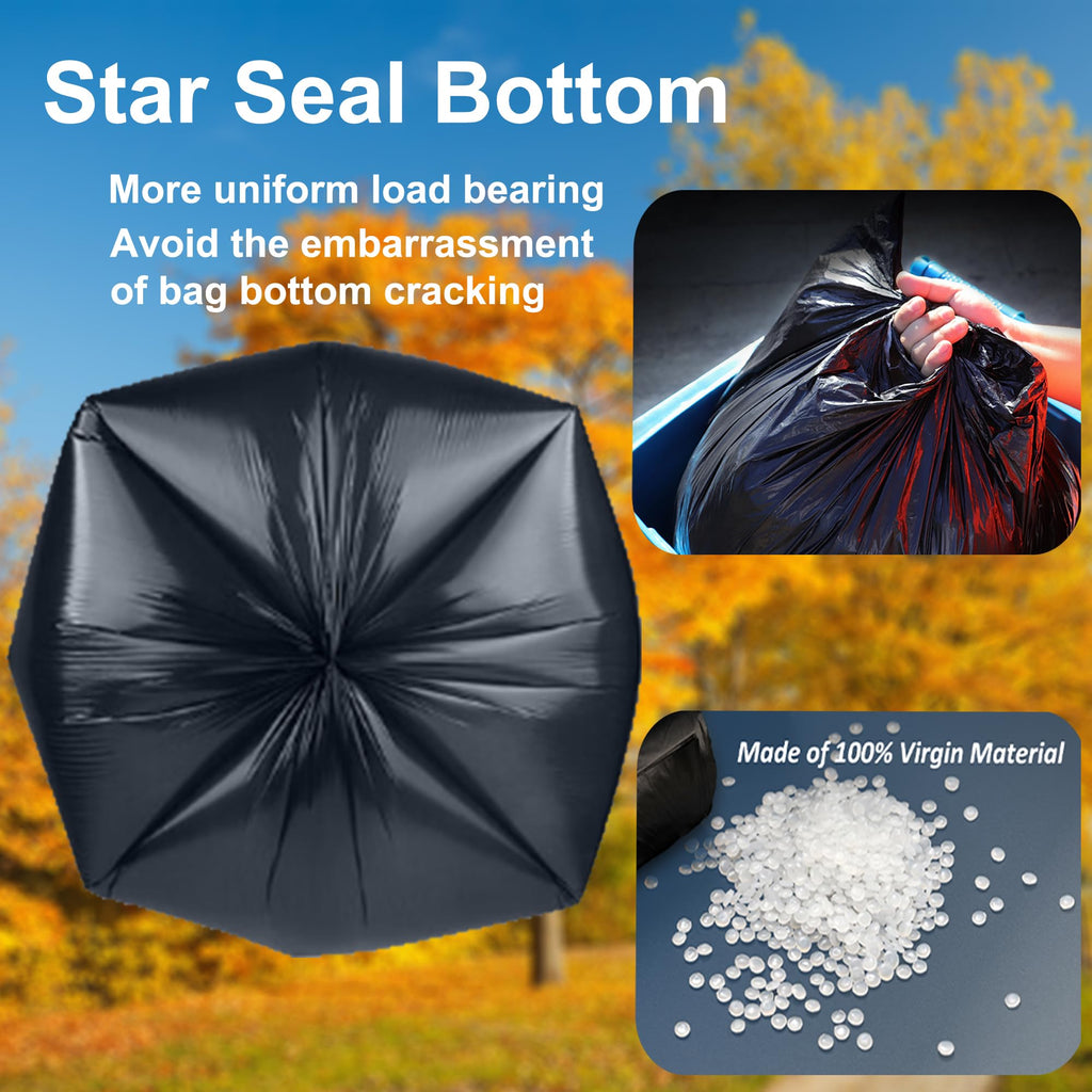 40-45 Gallon Heavy Duty Black Trash Bags 60 Count 1.2 Mil R528