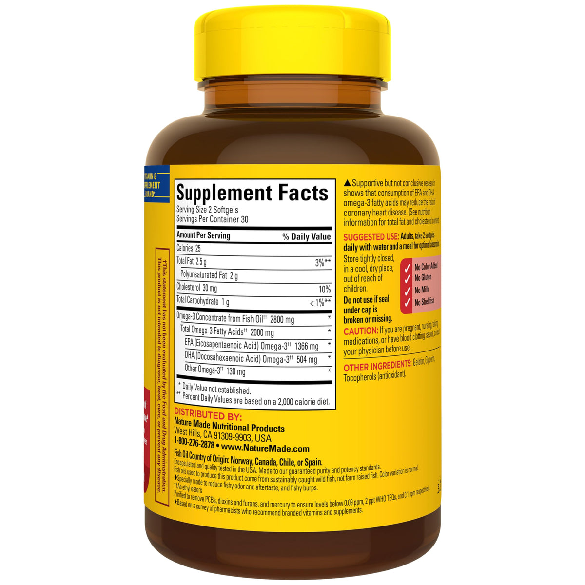 Omega 3 Fish Oil Supplement, 60 Softgels S909