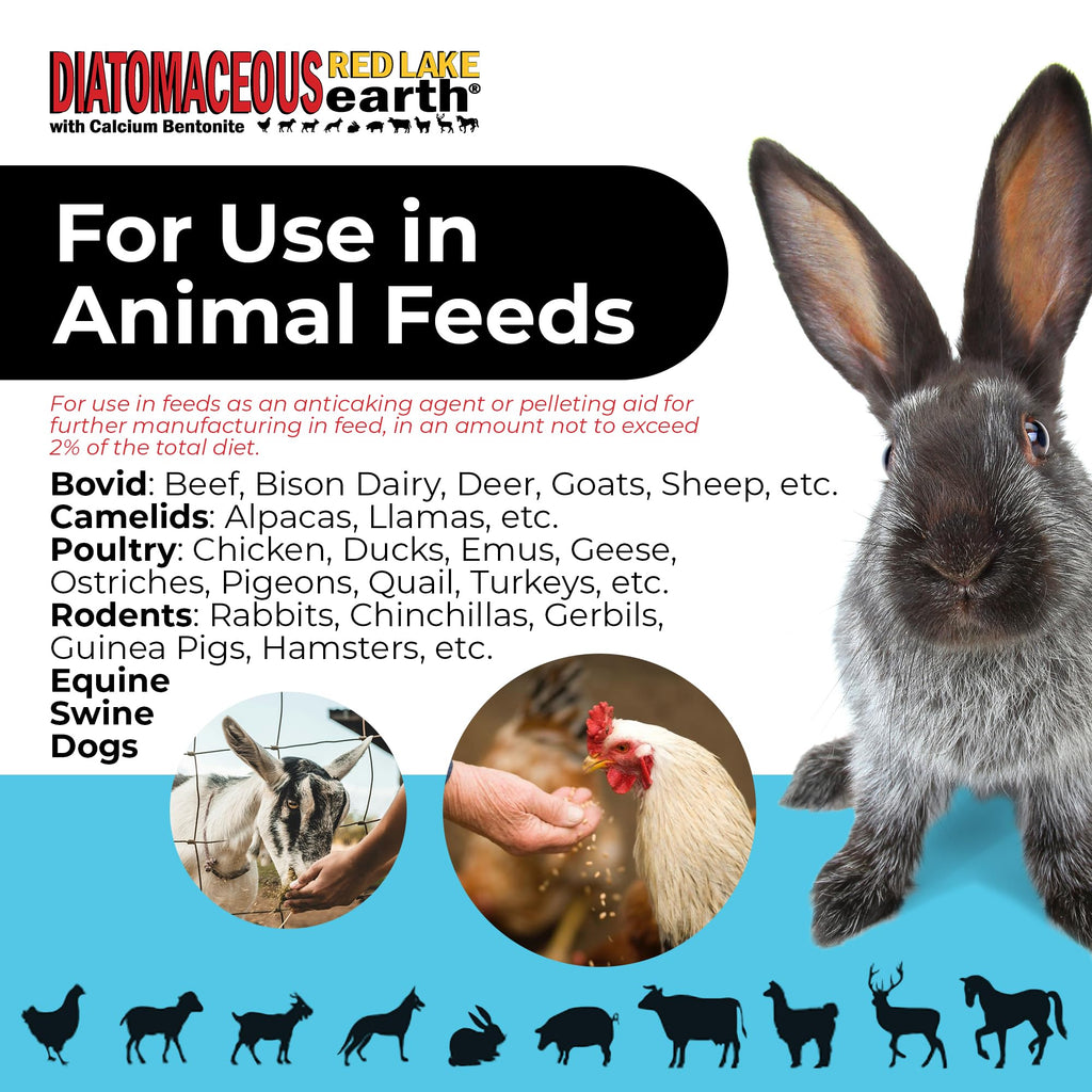 Red Lake Earth Diatomaceous Calcium Bentonite Animal Feed Additive 40Lbs Y197