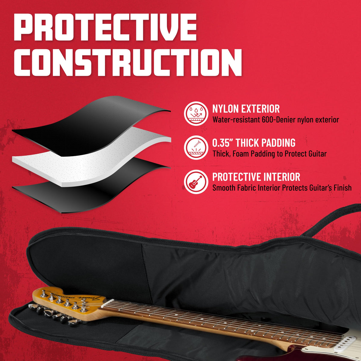 Foam Padded Guitar Gig Bag for Mini Electric Guitars F613