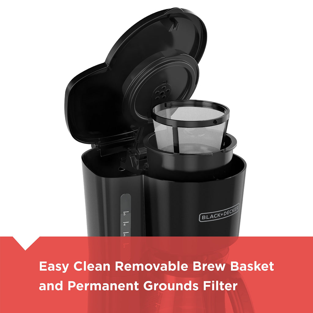 4-in-1 5-Cup Coffee Maker, Black W6927