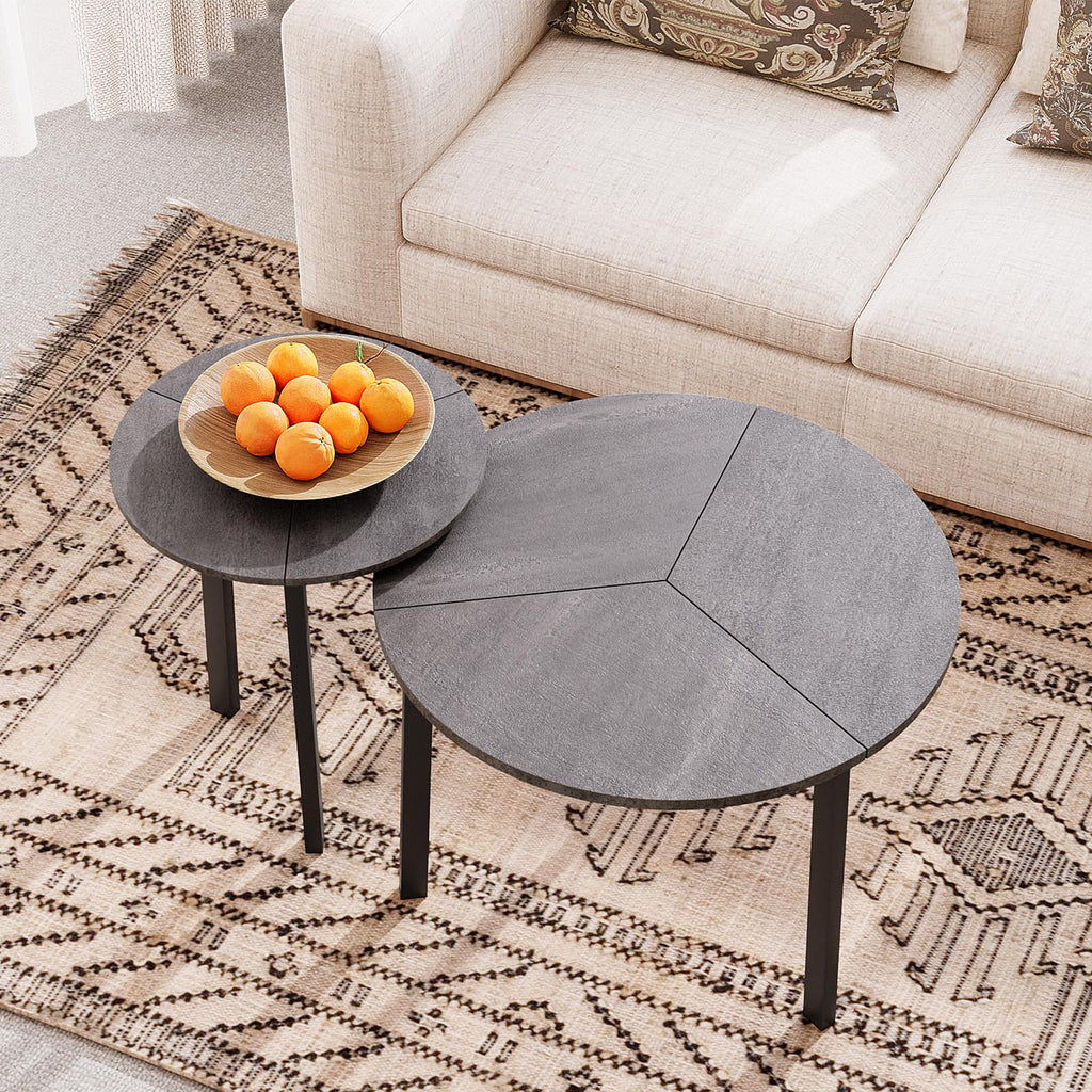 Small Round Nesting Coffee Table Set of 2 J57567