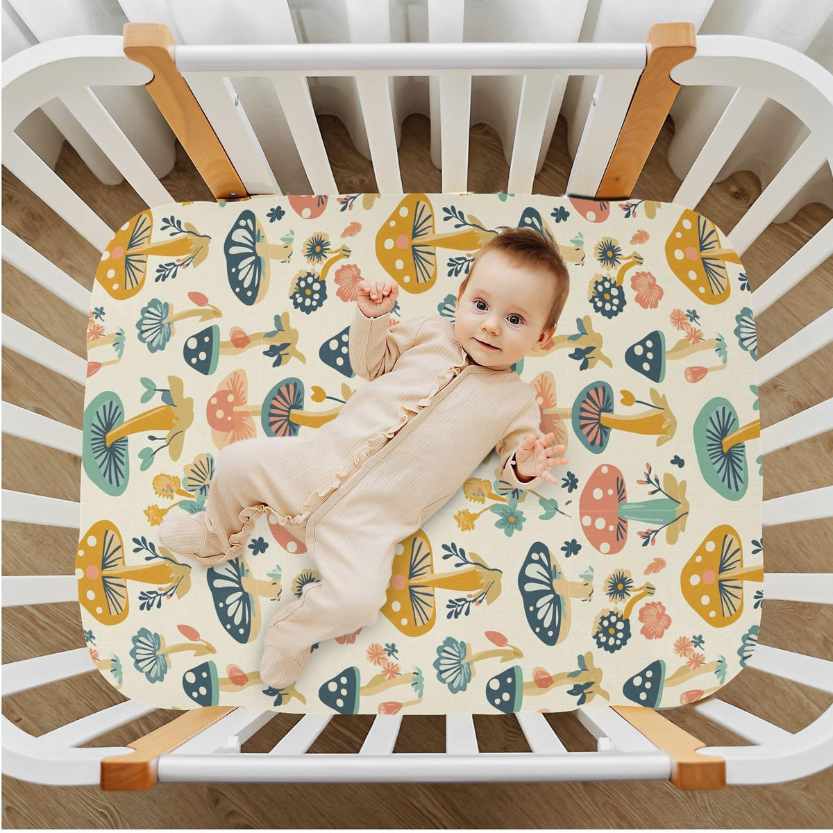 Soft Breathable Microfiber Fitted Crib Sheet, Standard Size 28in x 52in I977