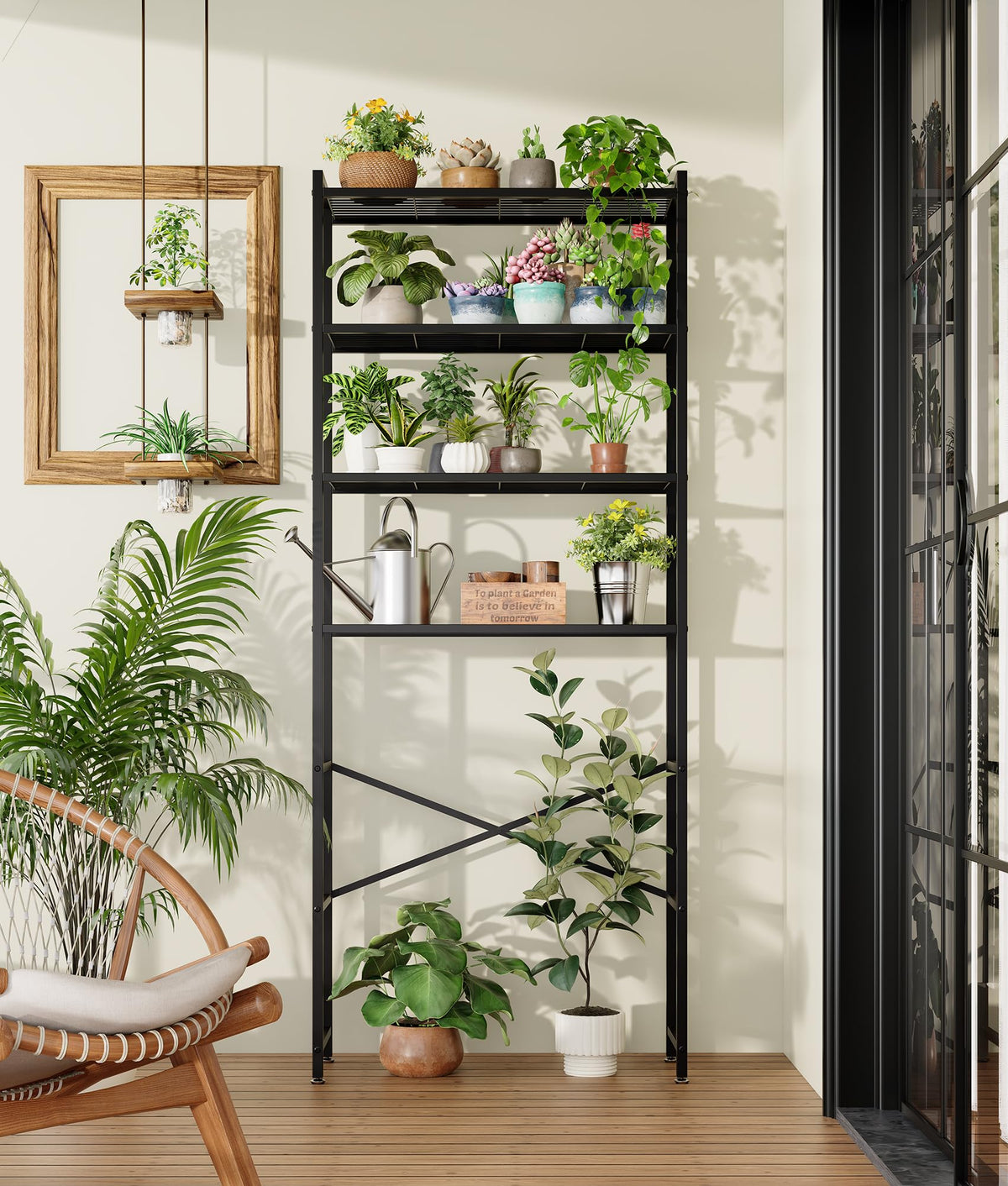 4-Tier Over The Toilet Storage Rack, Black H97148