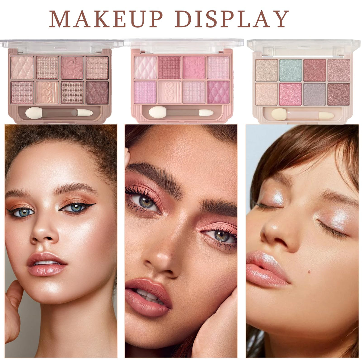 Brown and Pink Shimmer Eyeshadow Palette C791