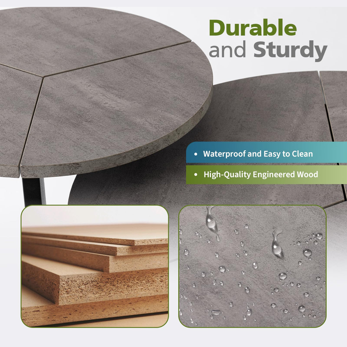 Small Round Nesting Coffee Table Set of 2 J57567