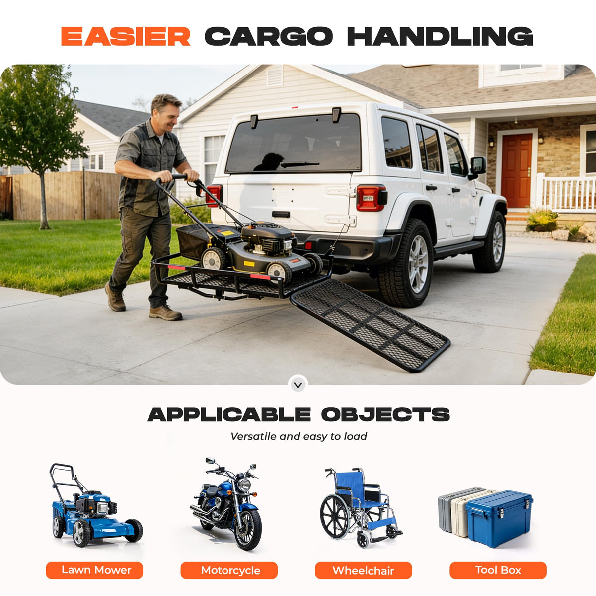 Hitch Mount Carrier with Folding Ramp Y93180