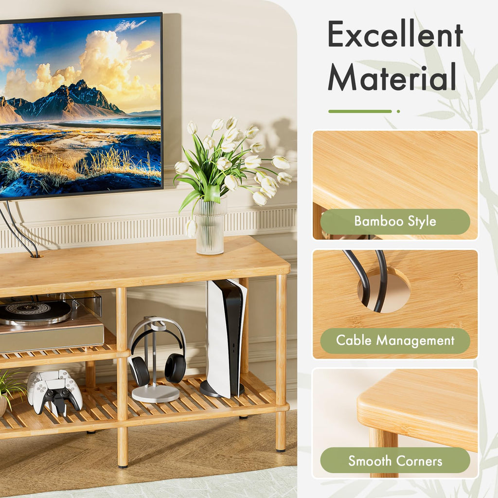Bamboo 3 Tier TV Stand for 60 65 Inch TV B84810