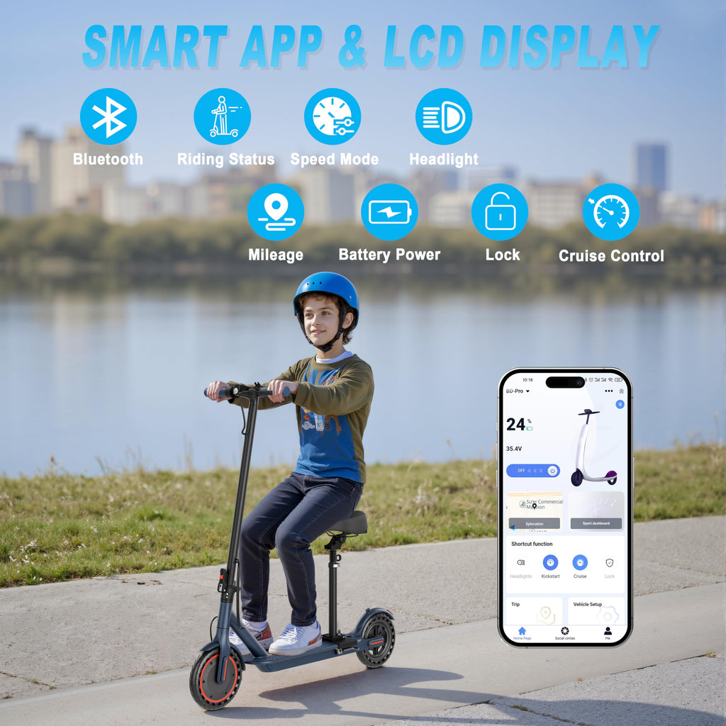 Foldable Pink Electric Scooter with Seat S883315