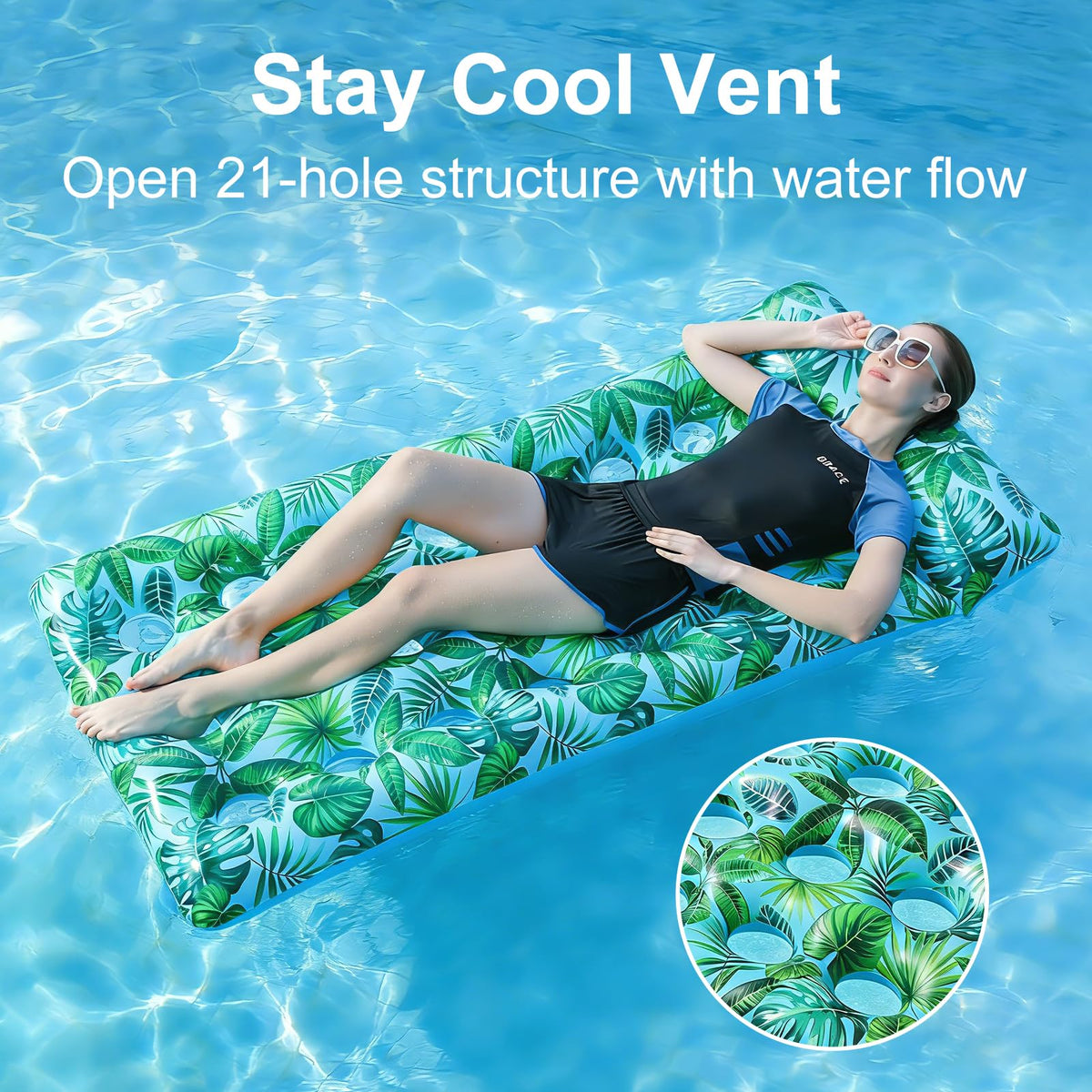 2 Pack Inflatable Pool Lounger with Headrest Drink Holder C620