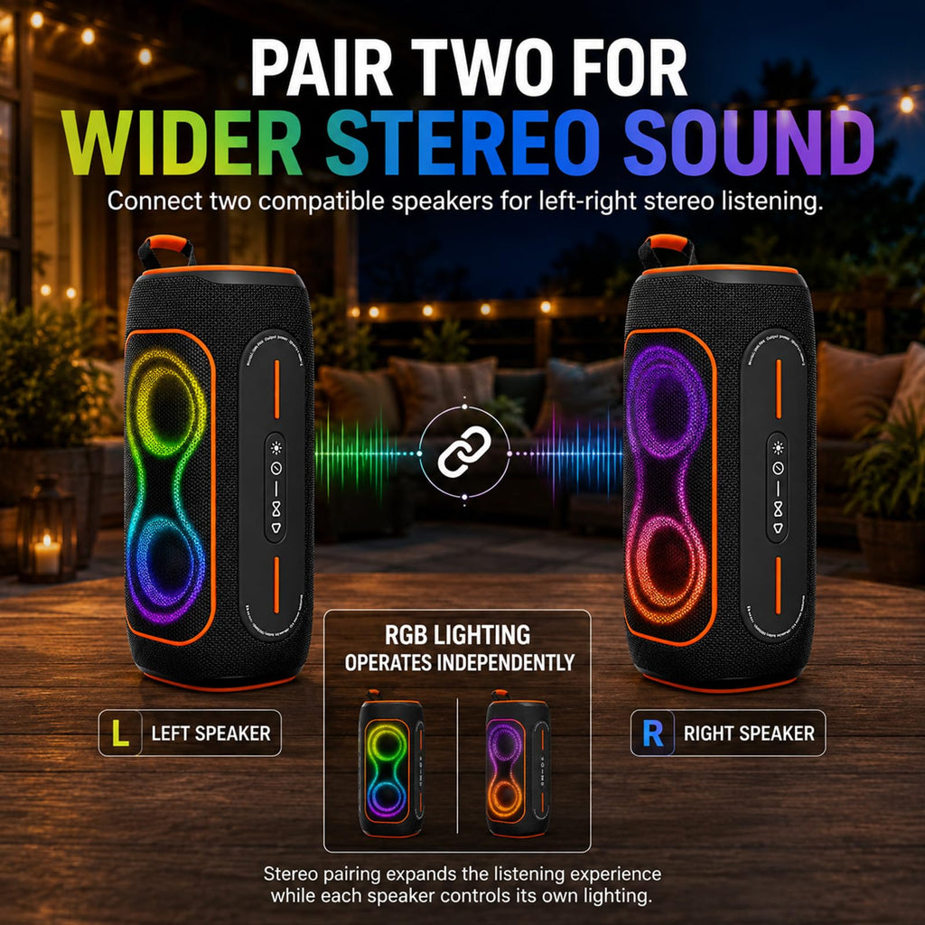 Black 80W Portable Bluetooth Speaker J4734
