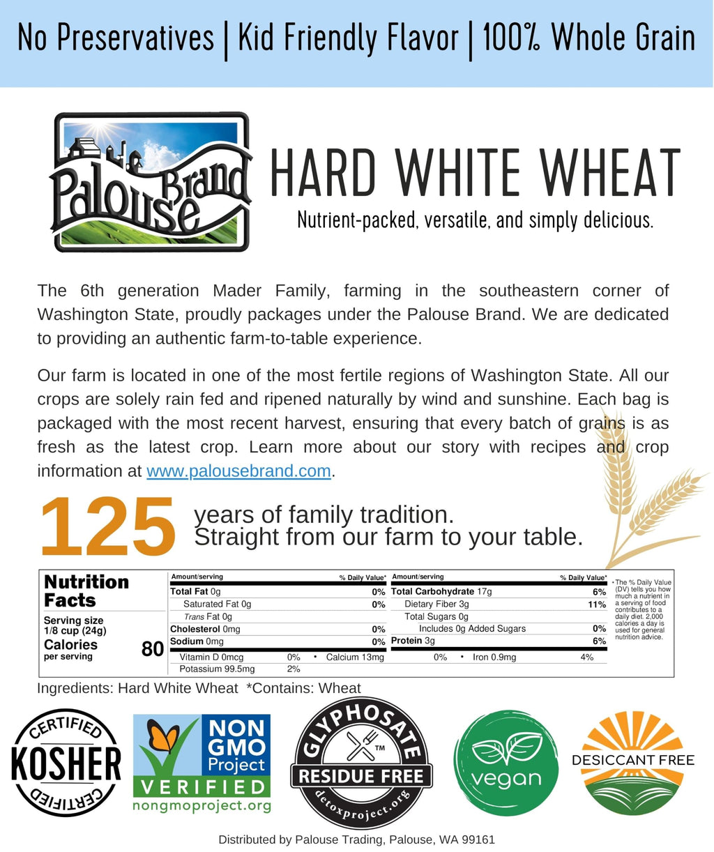 Hard Red Winter and Spring White Wheat Berries 100 LBS V4760