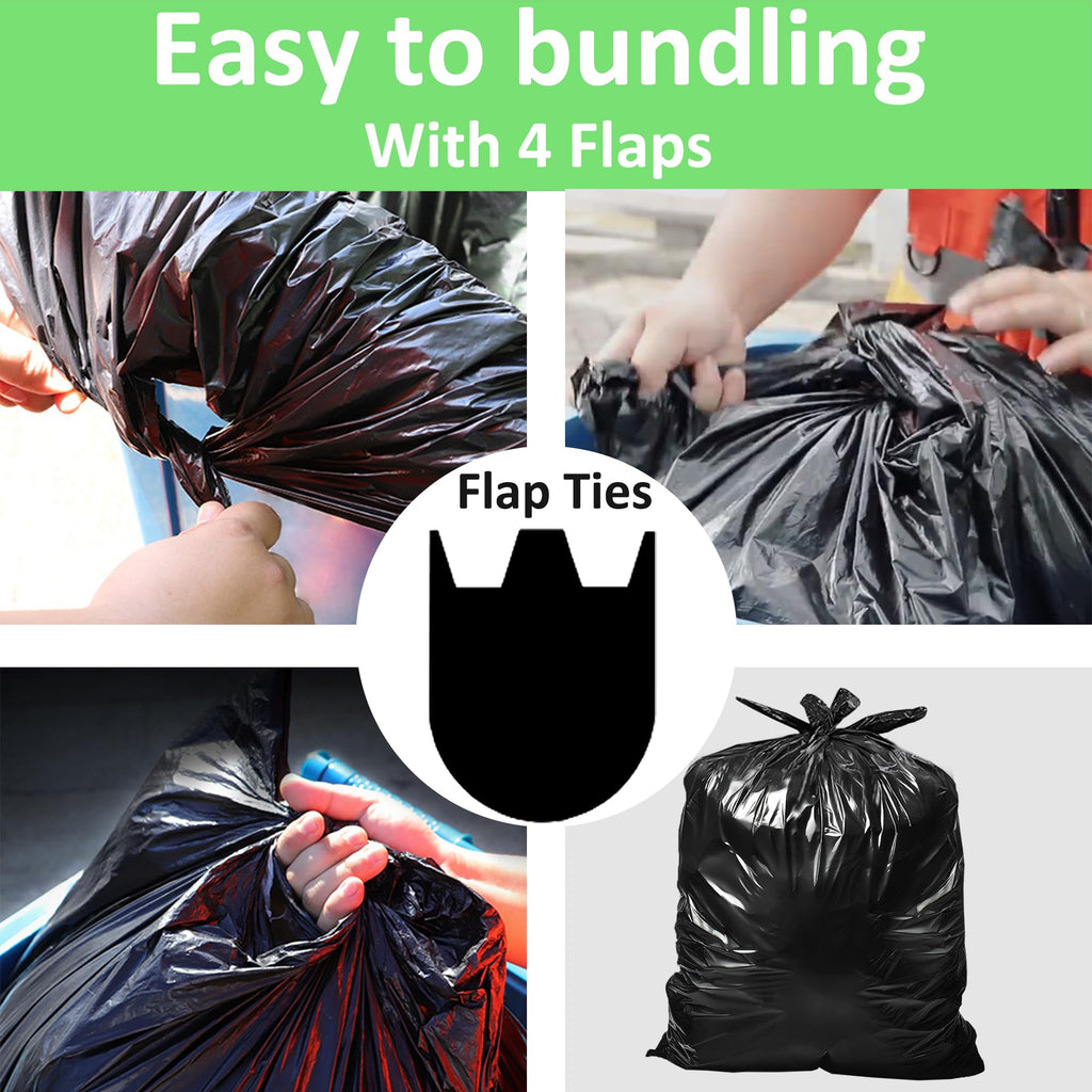 40-45 Gallon Heavy Duty Black Trash Bags 60 Count 1.2 Mil R528