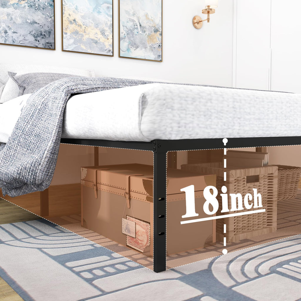 Queen Size 18 Inch Metal Platform Bed Frame S84515