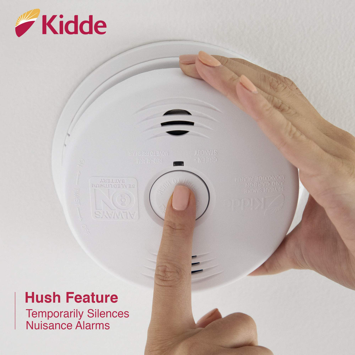 Hardwired Smoke and Carbon Monoxide Detector Alarm with Voice Warning, White T384