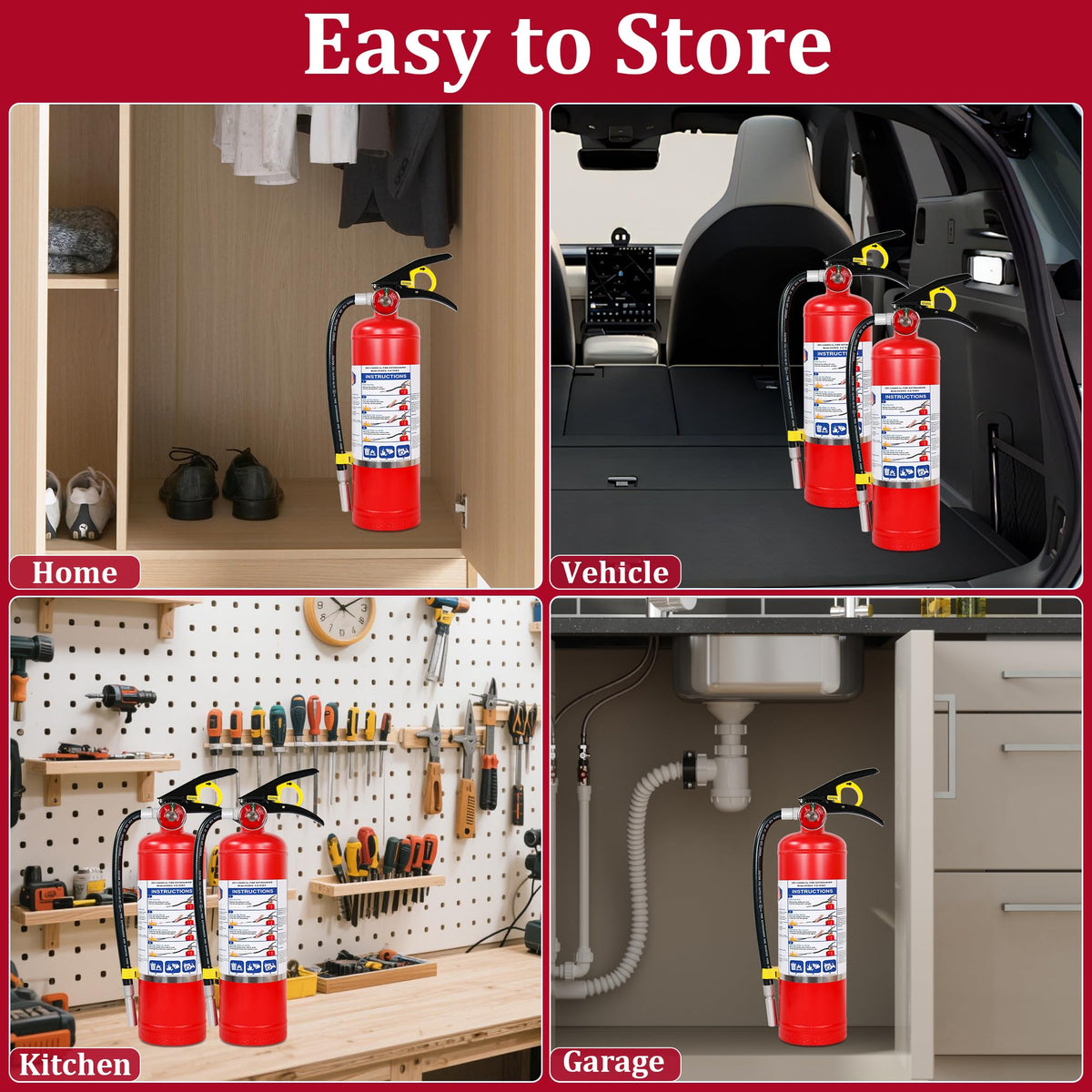 2-Pack 5 lb ABC Dry Chemical Fire Extinguishers T645