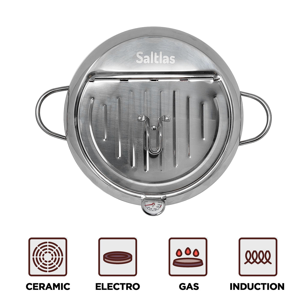 Deep Fryer Pot with Lid, 304 Stainless Steel T253580
