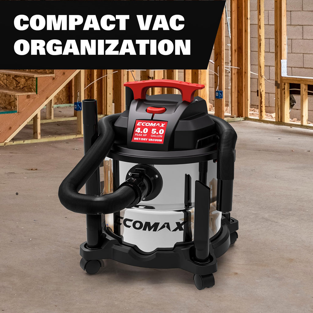 Wet and Dry 5 Gallon 4 HP Stainless Steel Shop Vacuum D91073