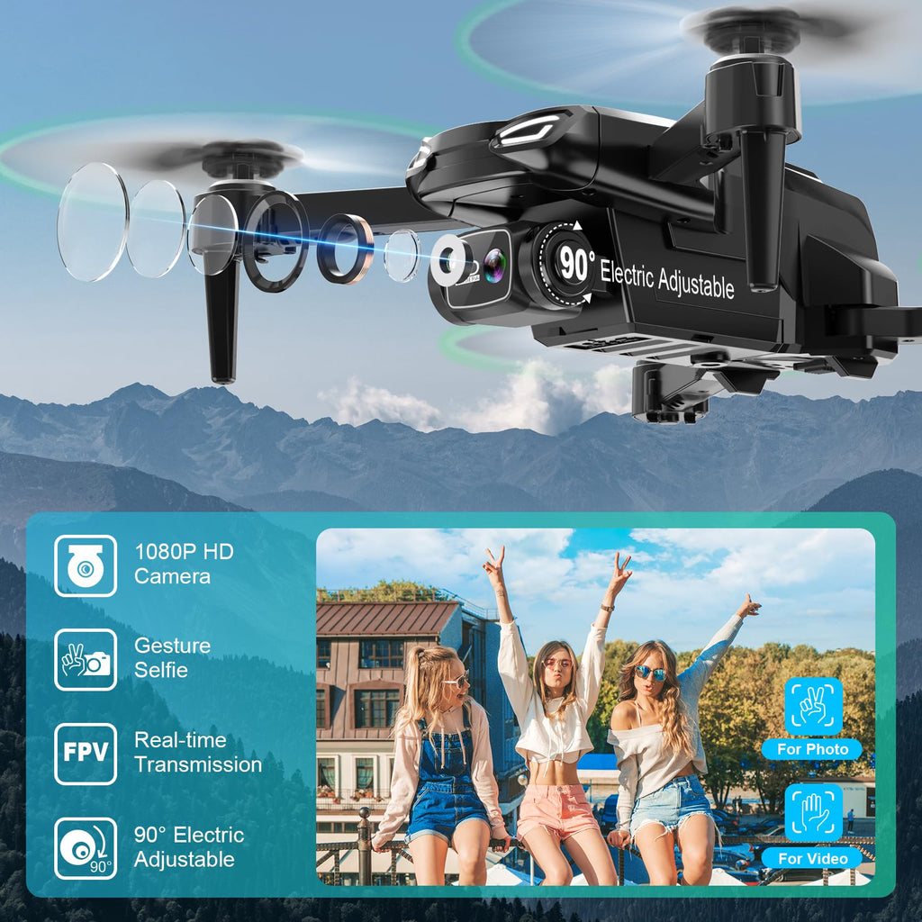 Foldable Mini Drone with 1080P Camera, 2 Batteries F23305