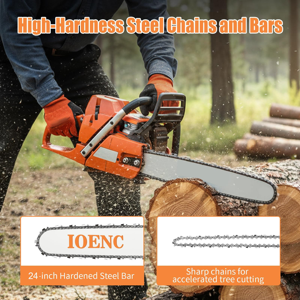72CC 24inch 2-Cycle Gas Powered Chainsaw Y7427