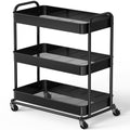 26" 3-Tier Metal Utility Cart, Black Y831