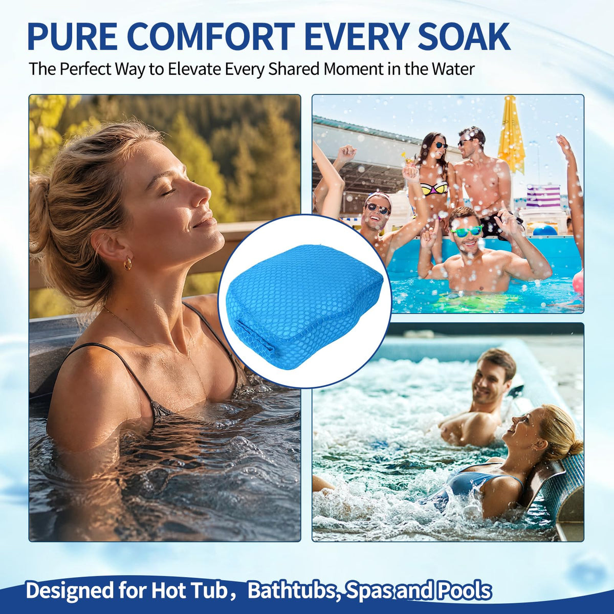 Weighted 3D Air Mesh Inflatable Hot Tub Booster Seat O959748