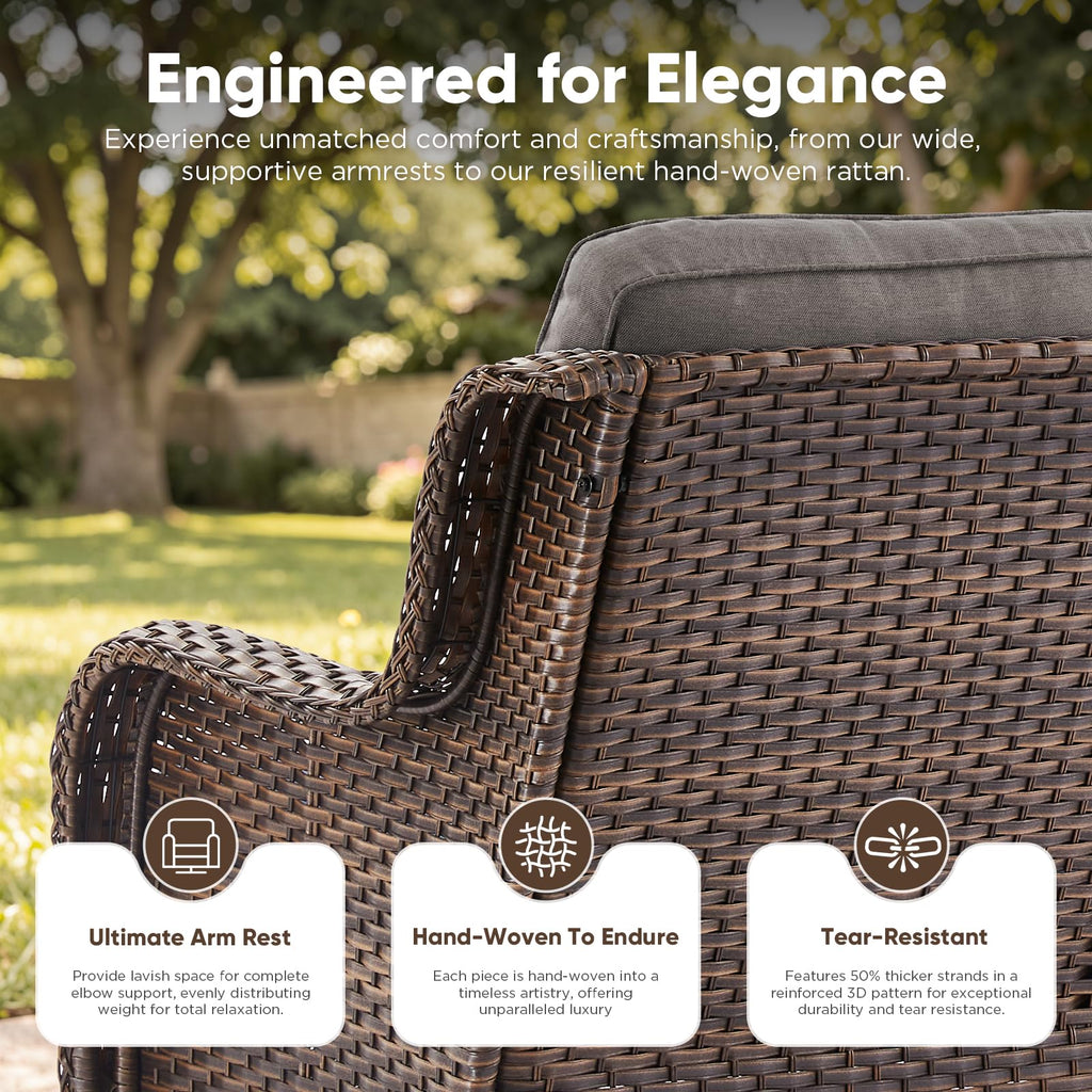 3-Seater PE Wicker Patio Sofa A64675