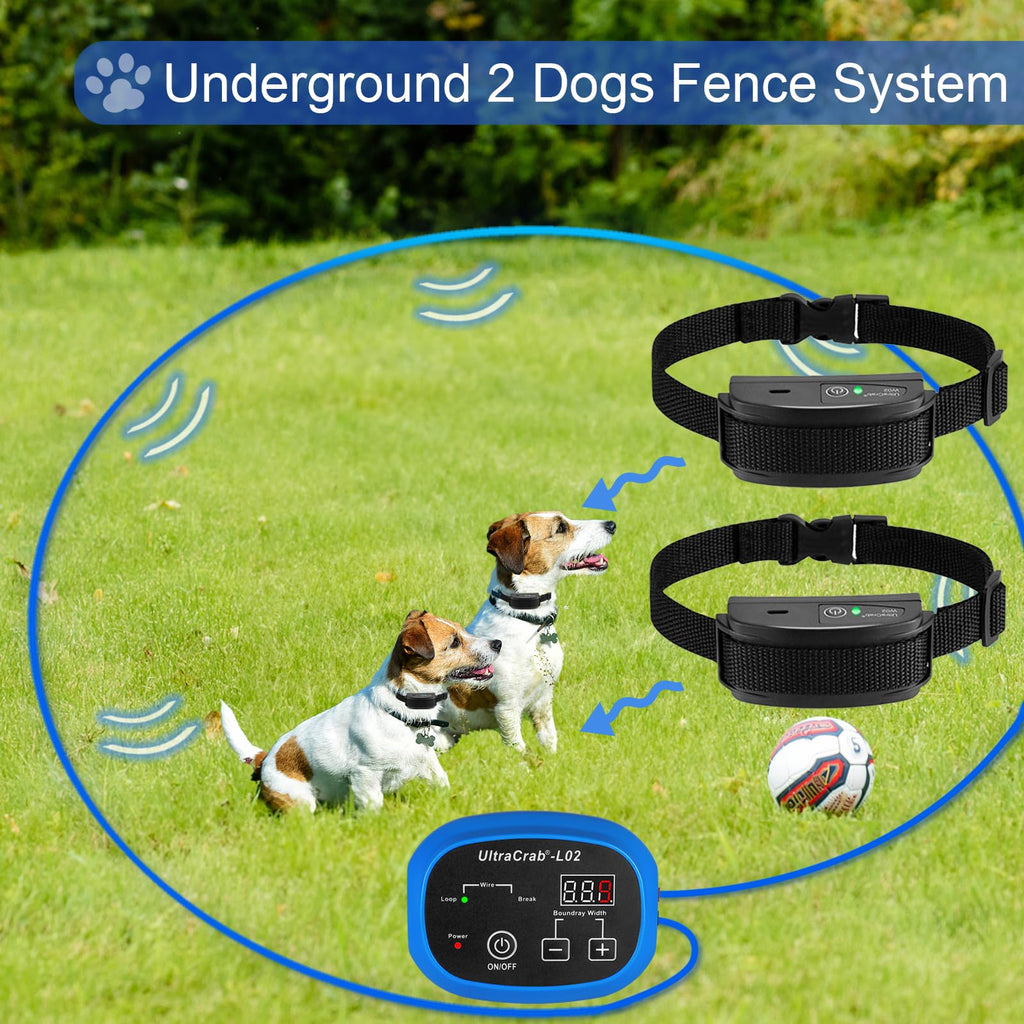 In-Ground Electric Dog Fence System with 2 Collars Y659