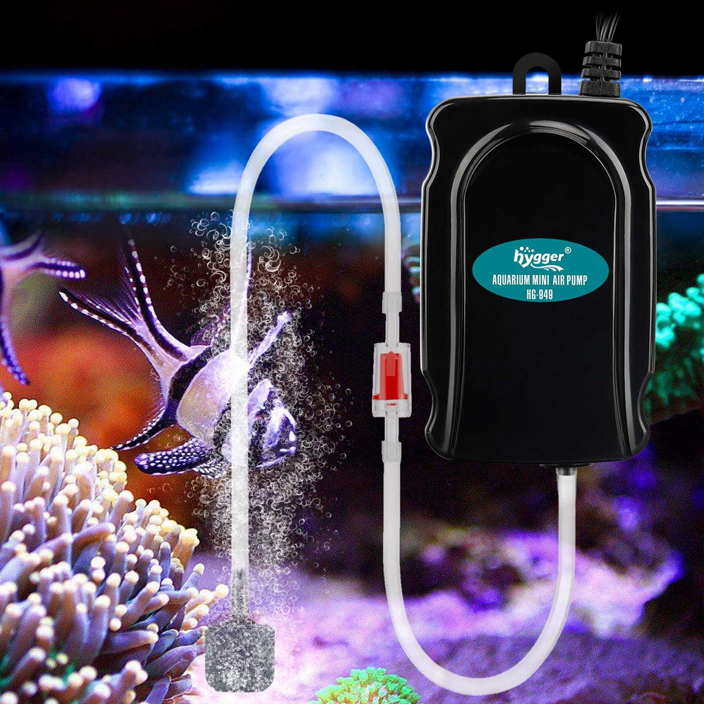 Mini Aquarium Air Pump Kit 1W for 2-20 Gallon Fish Tank with Air Tube T312